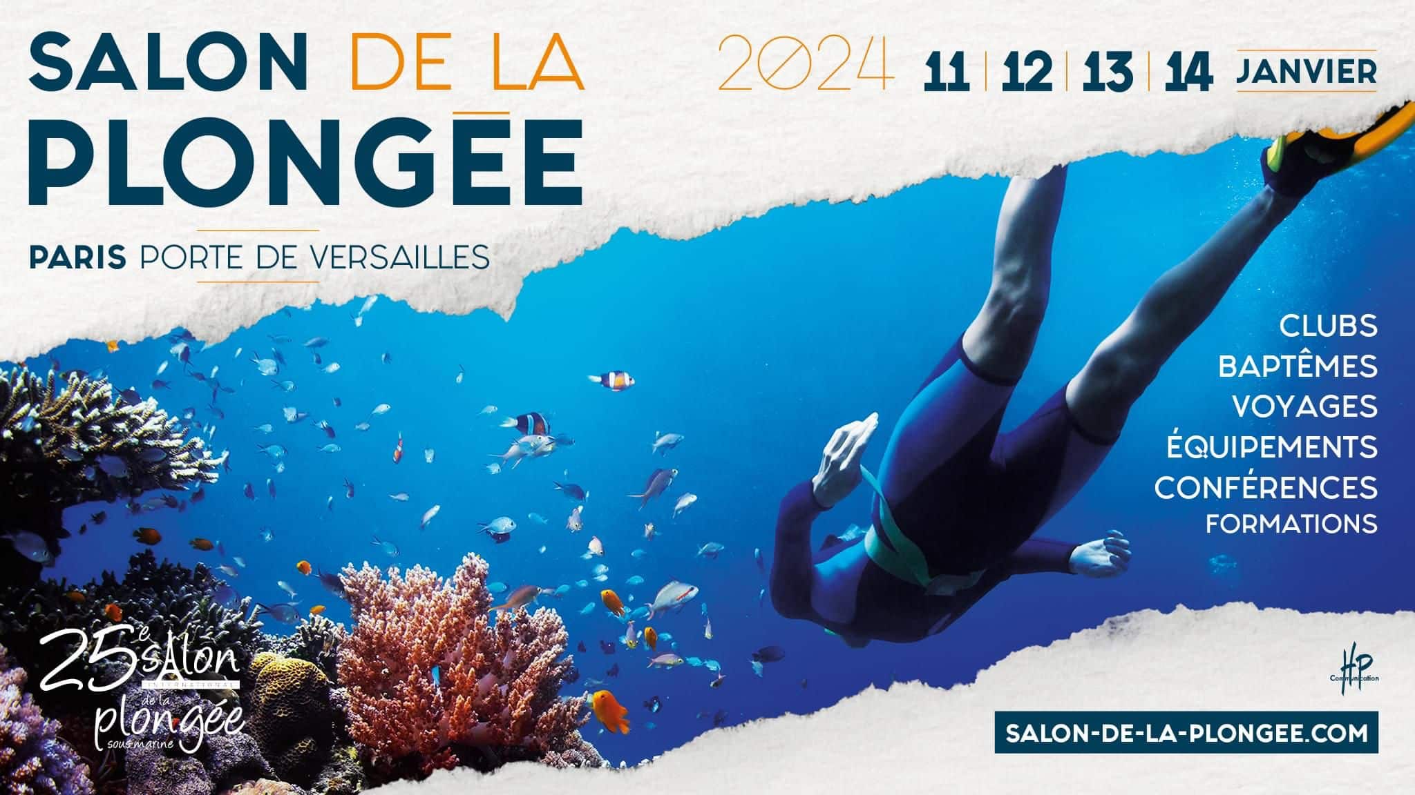 Affiche du salon de la plongée de Paris en janvier 2024